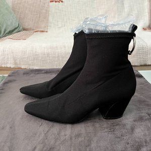 Zara black fabric ankle boots with rings